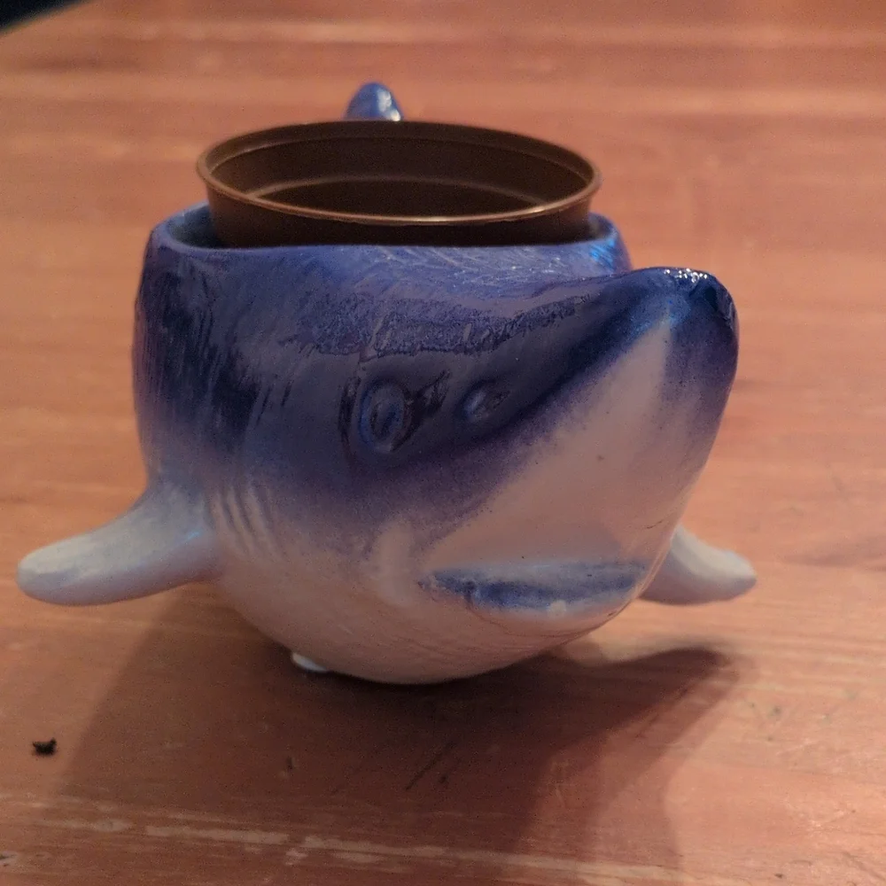 Blue and White Shark Aquarium Ornament